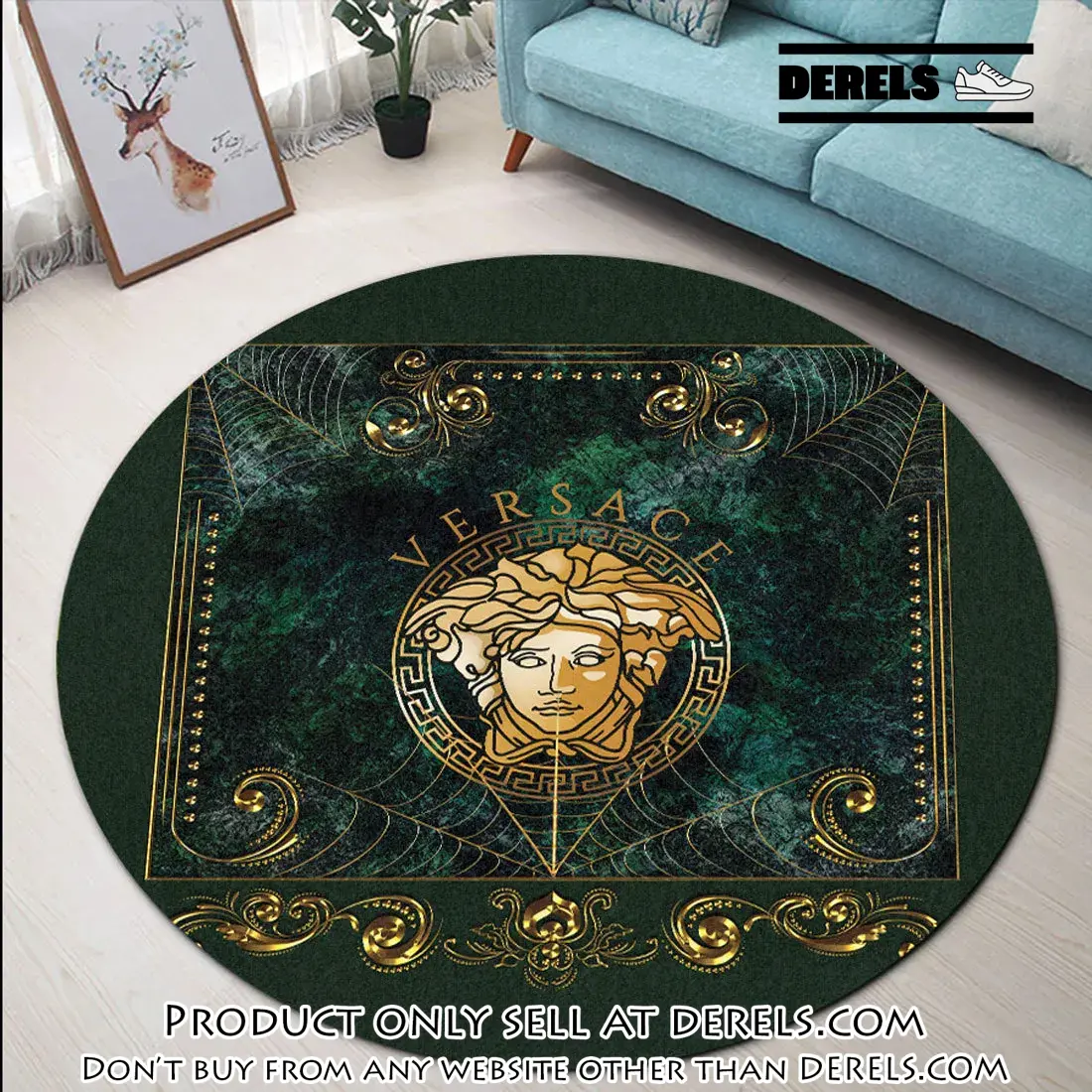 Versace medusa luxury brand round rug carpet home decor dr2044760
